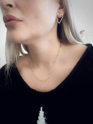 paperclip necklace gold