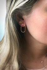 Oval Stud Earrings, 