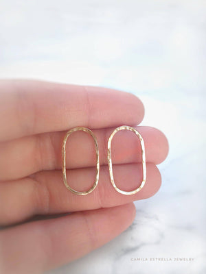 Oval Stud Earrings, 