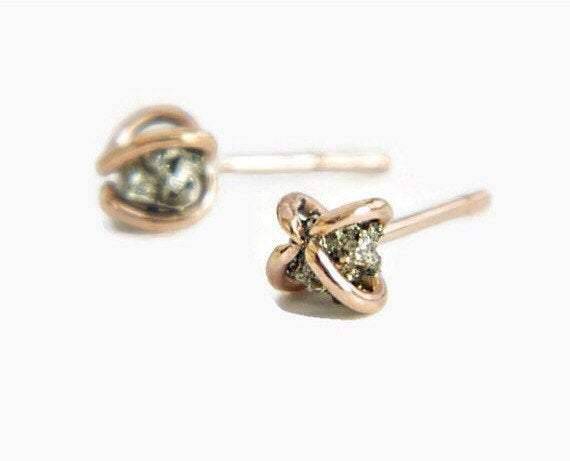 
            
                Load image into Gallery viewer, Pyrite Stud Earrings, 
            
        