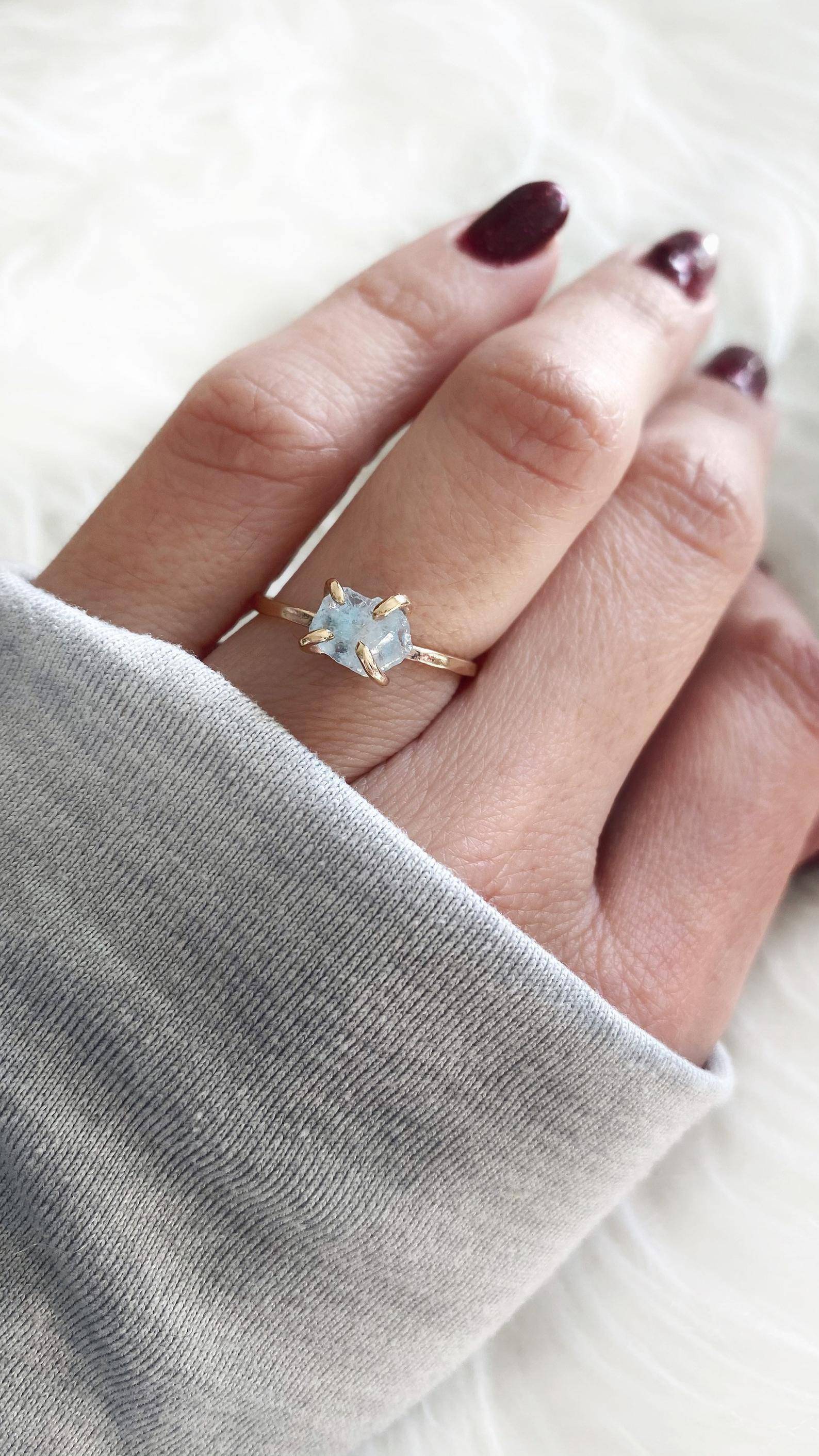 Raw Aquamarine Ring