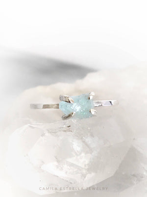 
            
                Load image into Gallery viewer, Raw Aquamarine Ring 14k white gold
            
        