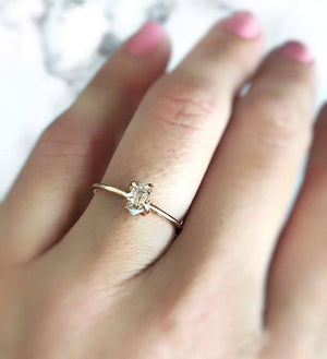 Raw Herkimer Diamond Ring