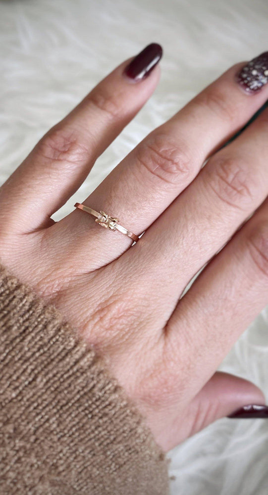 
            
                Load image into Gallery viewer, dainty Herkimer engagement Ring gold
            
        