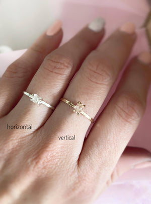 Raw Herkimer Diamond Ring