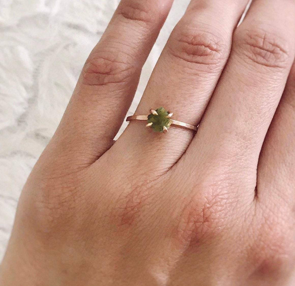 Raw Peridot Ring, 