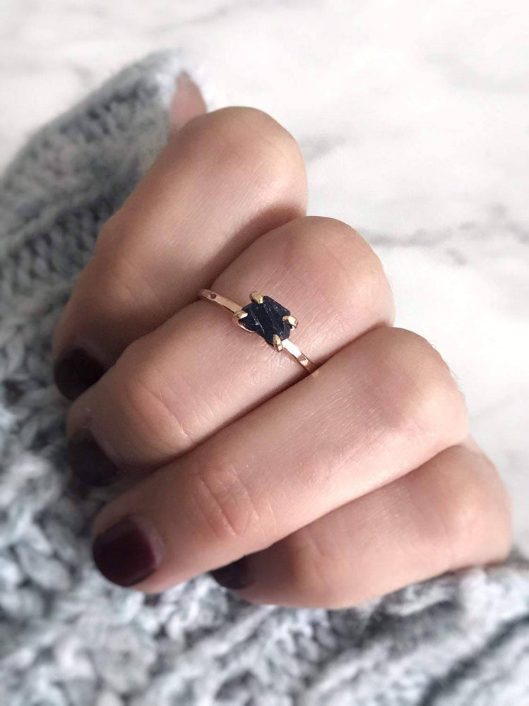 Raw Sapphire Engagement Ring, 