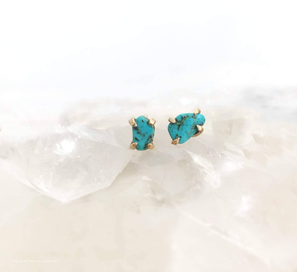 
            
                Load image into Gallery viewer, Raw Turquoise Stud Earrings, 
            
        