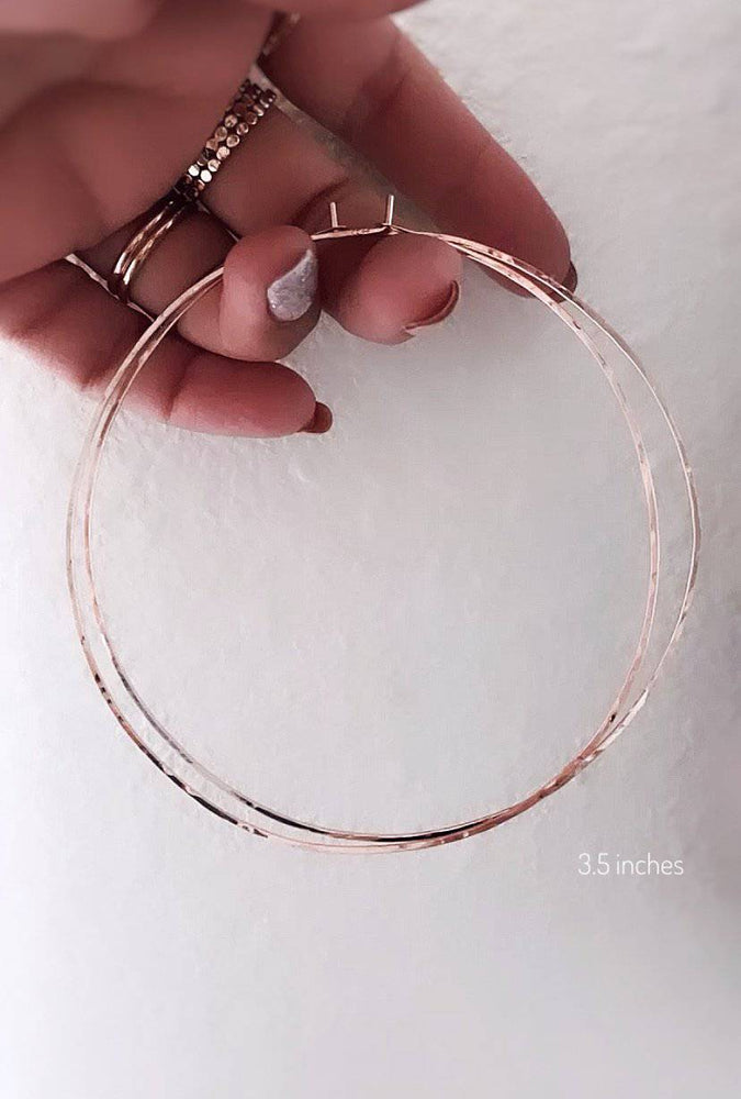 Rose Gold Hoop Earrings, 