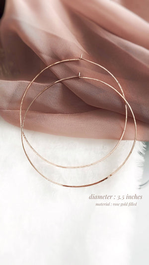 Rose Gold Hoop Earrings, 