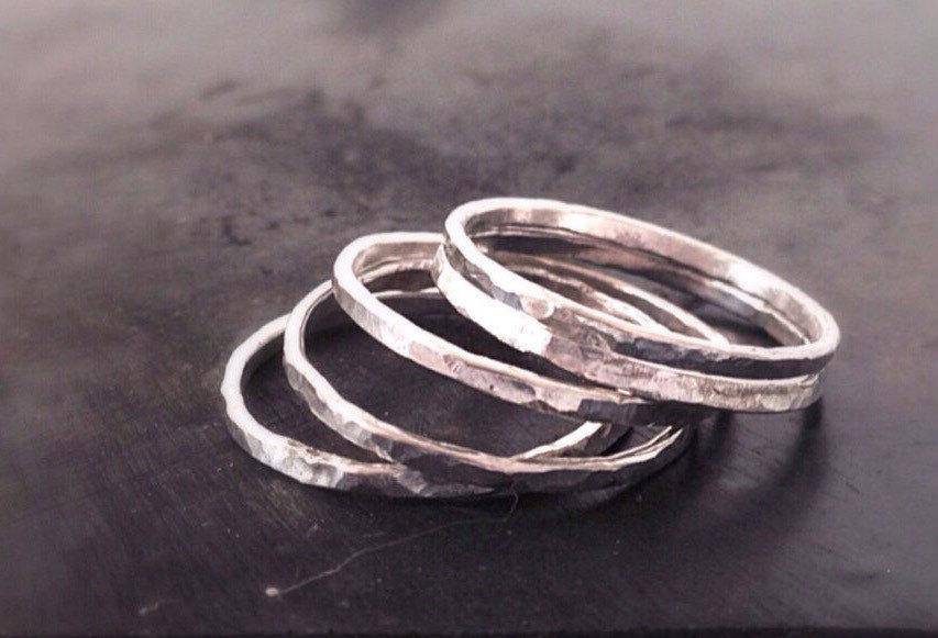 Silver Stacking Ring Sets, 