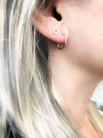 Small Hexagon Hoop Earrings, 