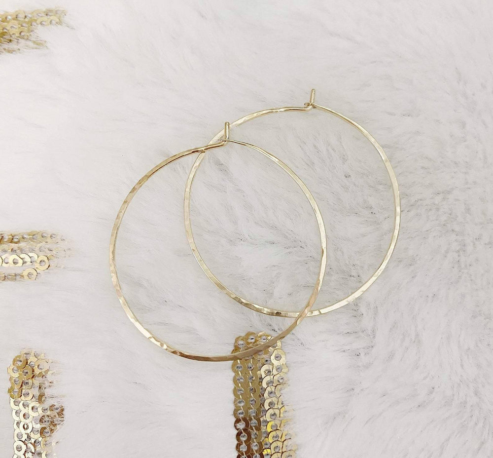 
            
                Load image into Gallery viewer, 14k gold hoops large 
            
        