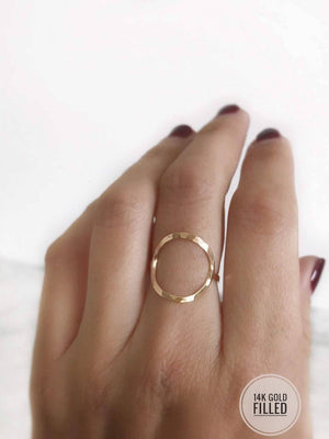 Solid Gold Karma Circle Ring, 
