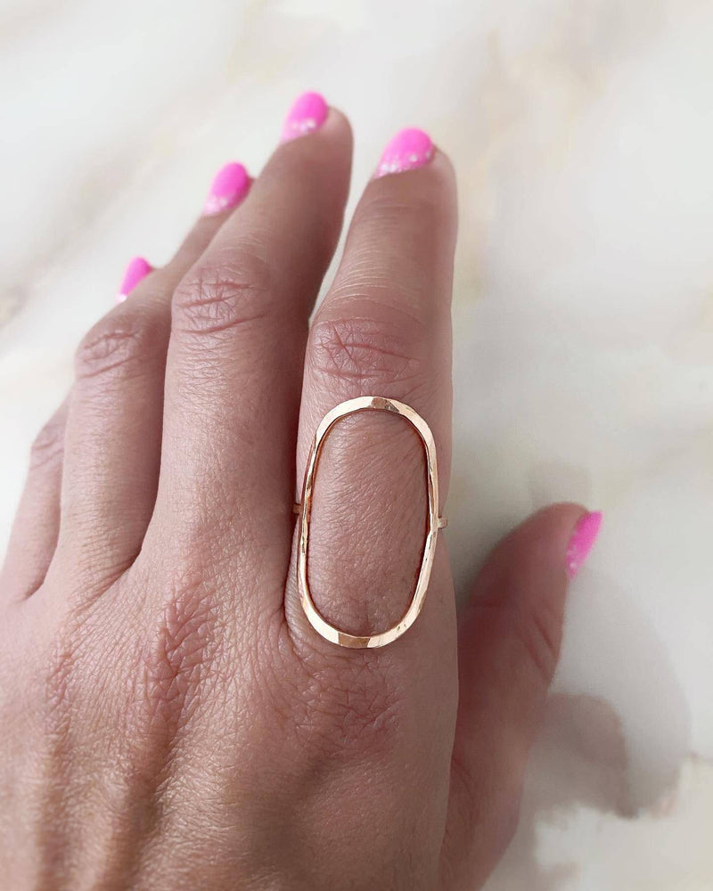 Solid Gold Large Oval Ring, 