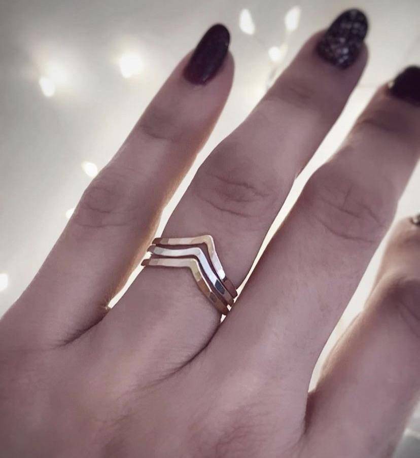 
            
                Load image into Gallery viewer, Stackable Chevron Ring
            
        