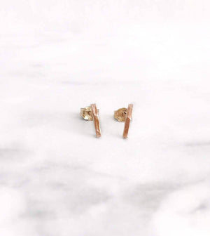 Tiny Bar Stud Earrings, 