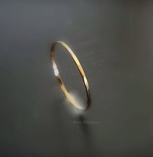 Thin 14k gold stacking rings