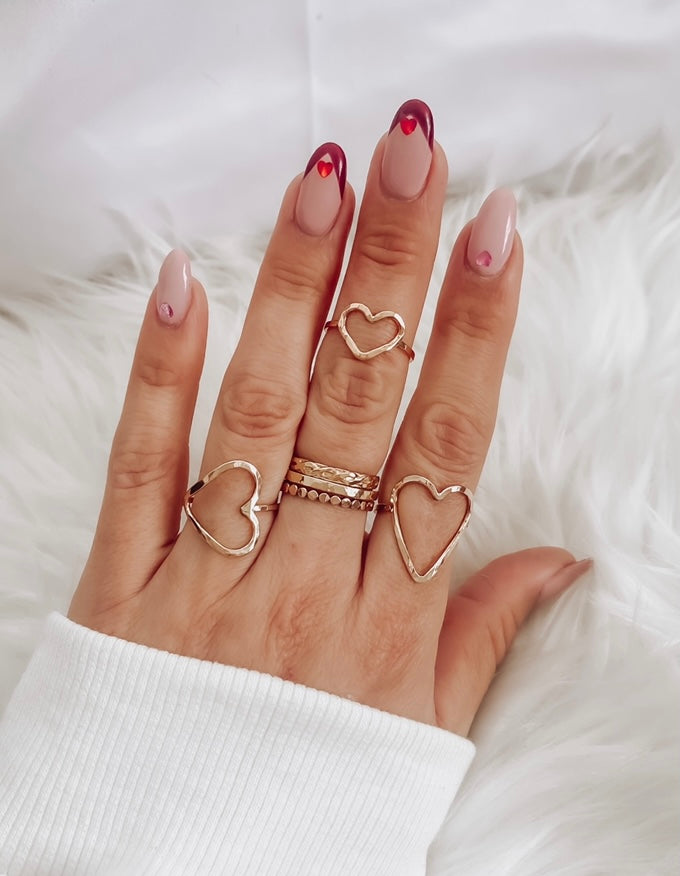 Sideways Heart Ring - 14K Gold