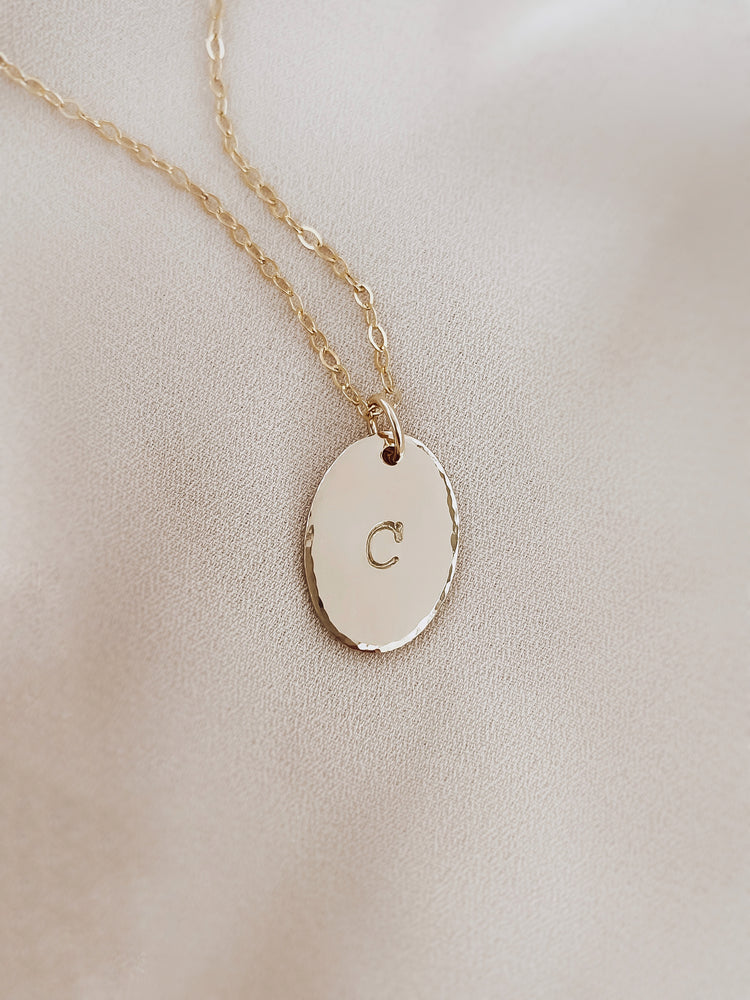 Initial Pendant gold oval