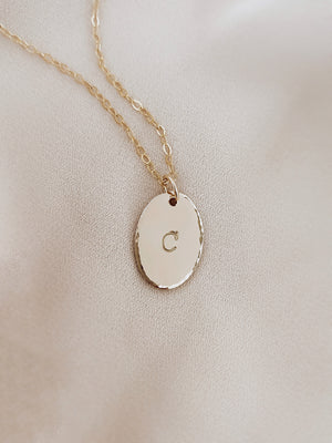Initial Pendant gold oval