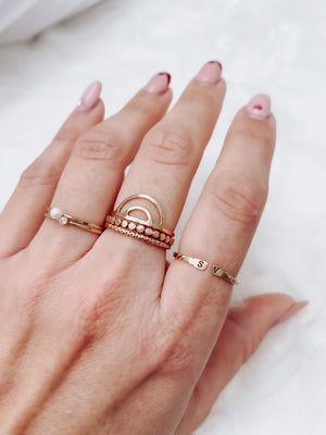 stacking initial rings gold filled