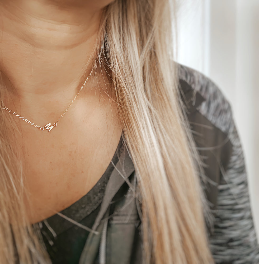 Sideways Initial Necklace