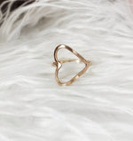 Sideways Heart Ring - 14K Gold