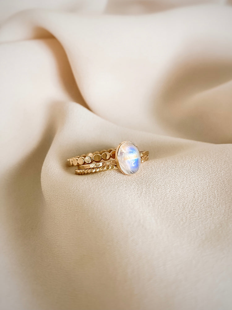 Rainbow Moonstone Ring