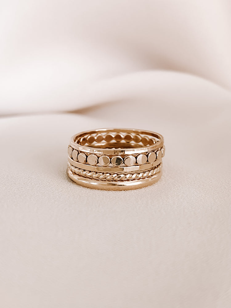 dainty stacking rings set gold filled