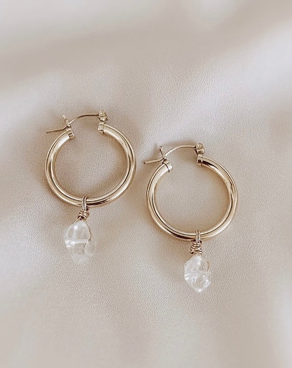 medium hoop earrings gold 