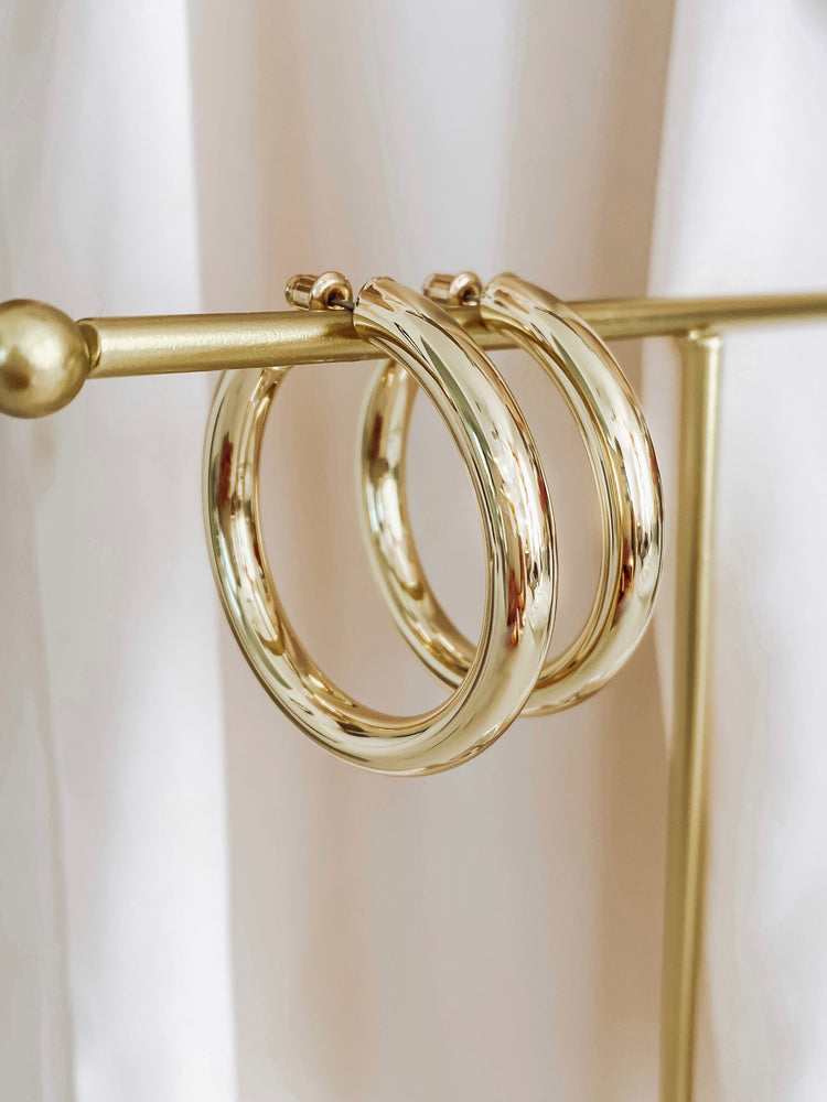 chunky hoop earrings 14k gold