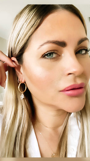 gold medium chunky hoops for women