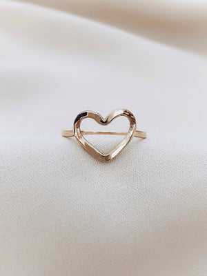 small heart ring solid gold