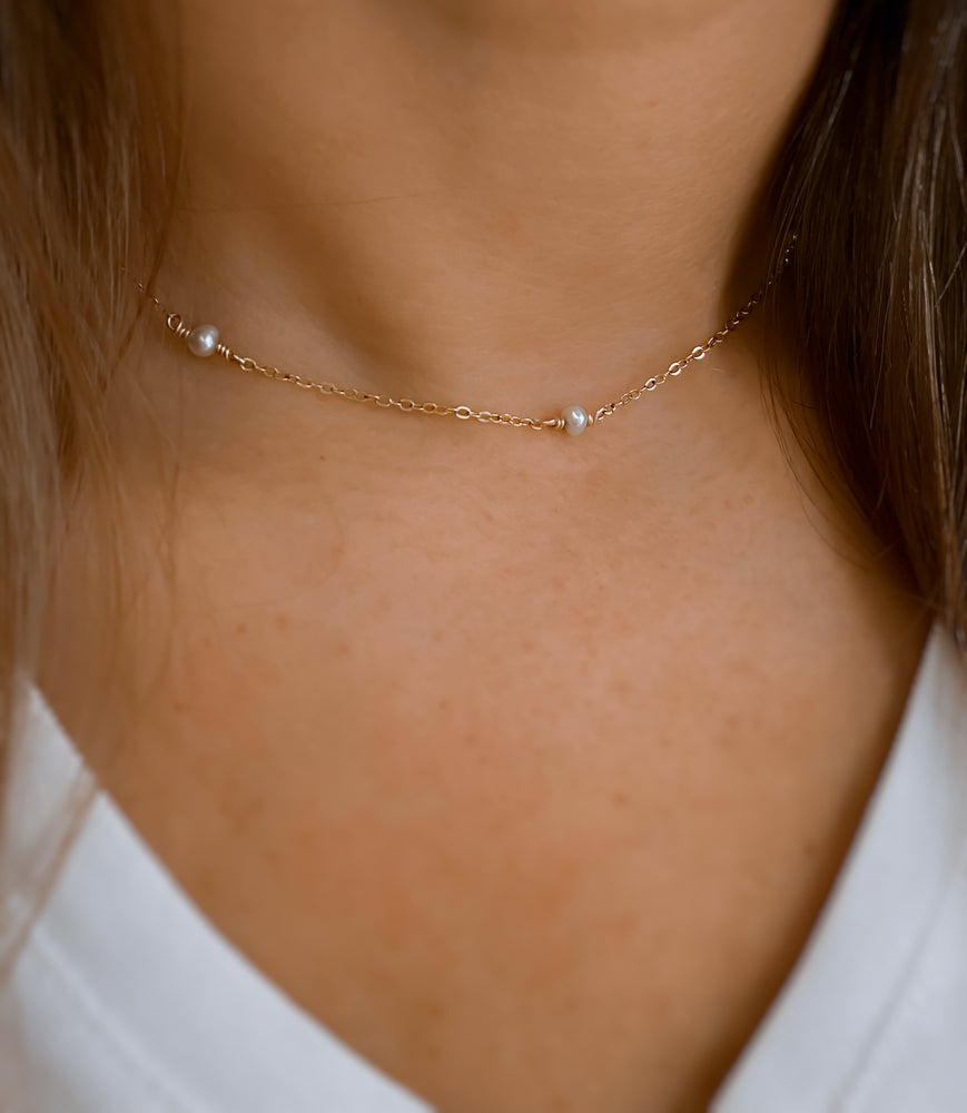 dainty pearl necklace