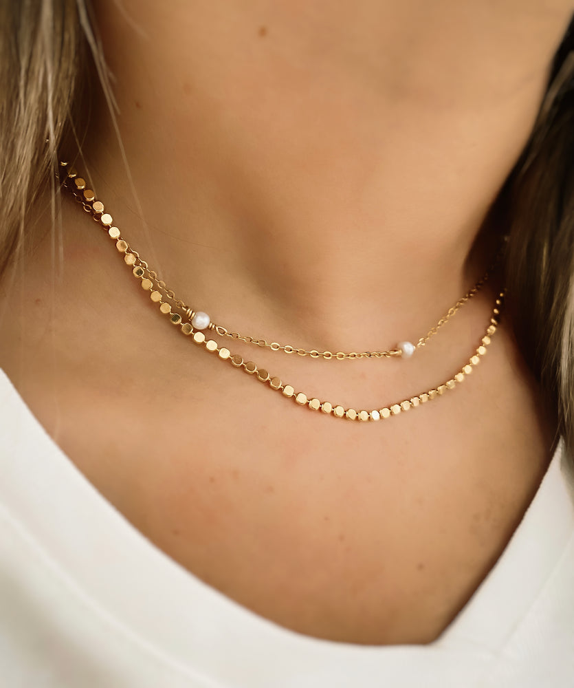 14k gold layering necklace