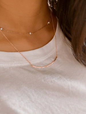 choker bar necklace rose gold 