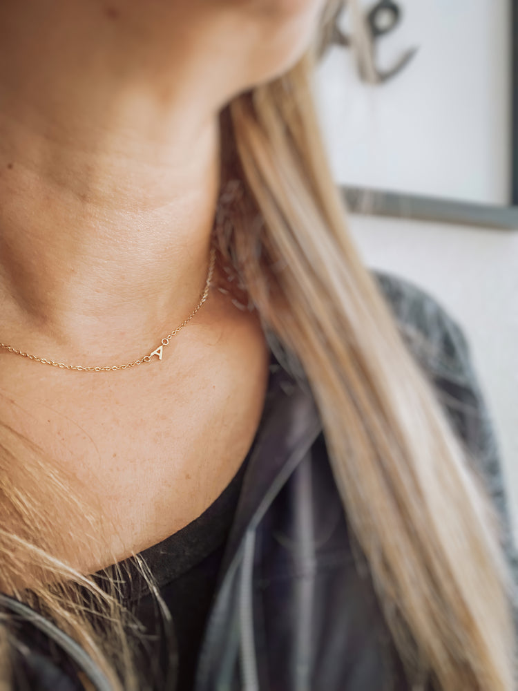 Sideways Initial Necklace