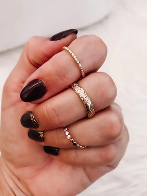 Gold flora ring for women