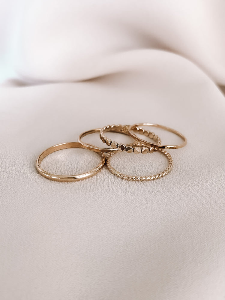 gold stacking rings set 14k