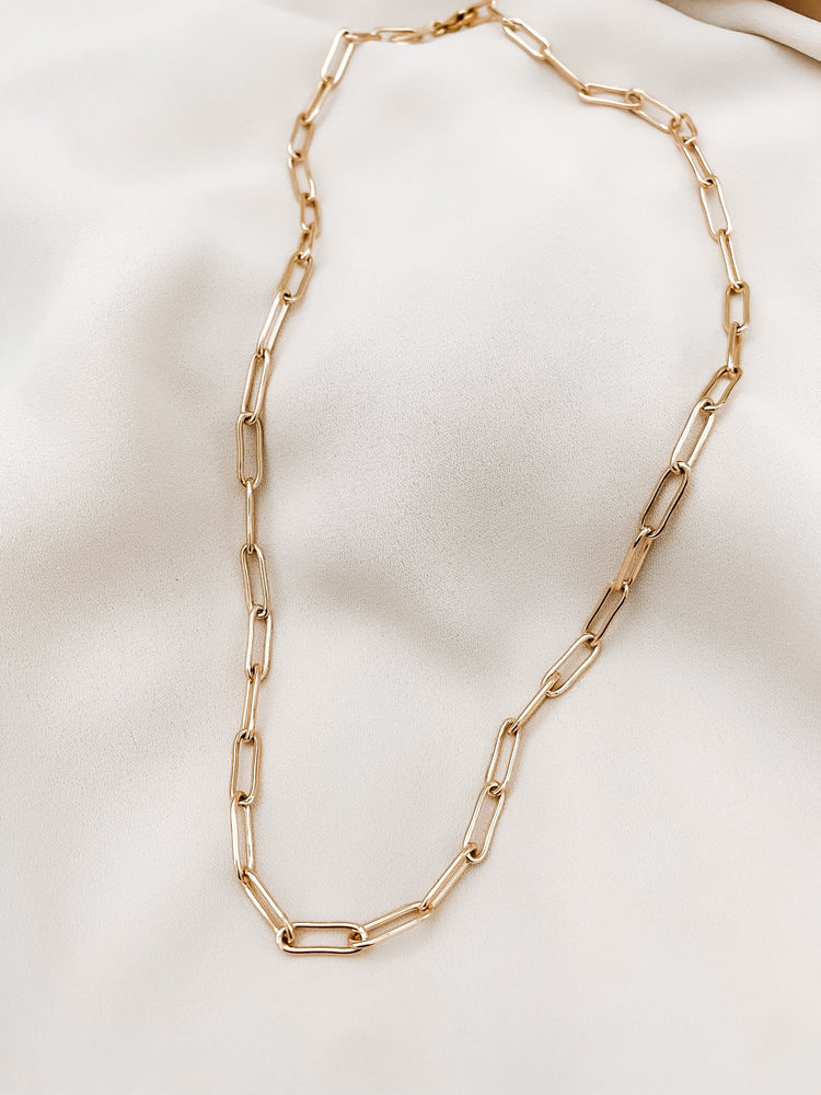 paperclip chain necklace 14k