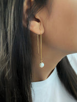 pearl Threader Earrings gold