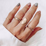 Gold initial stacking ring