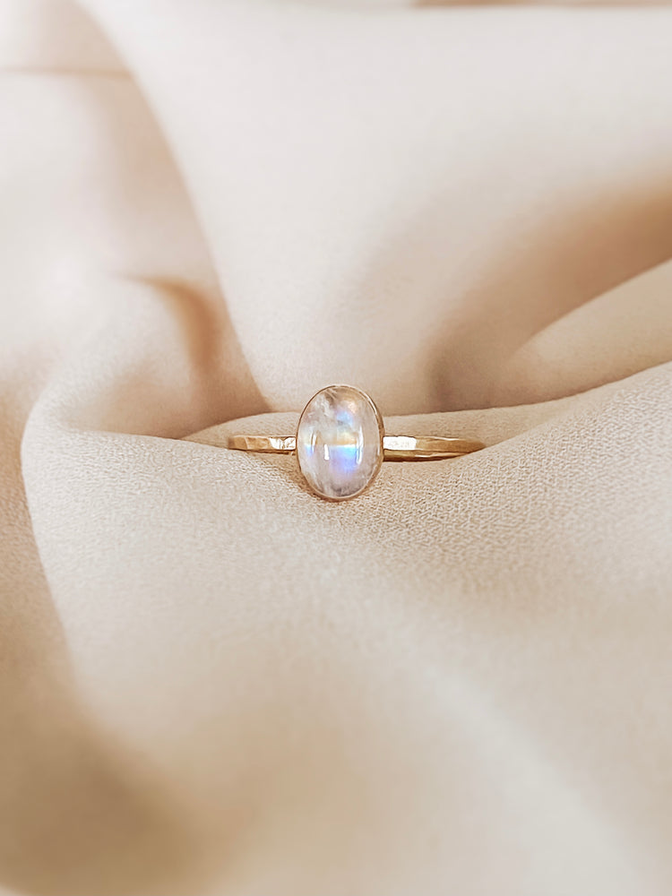 Rainbow Moonstone Ring