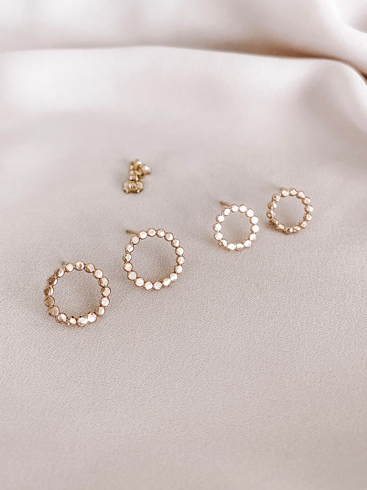 Hammered Dot Studs