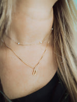 Gold Initial Letter Necklace