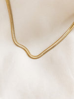 14k gold herringbone necklace