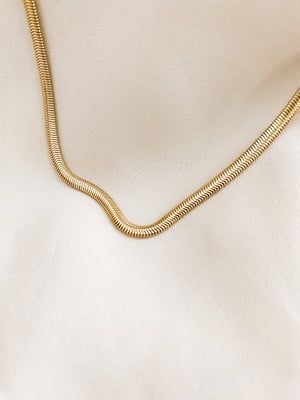 14k gold herringbone necklace