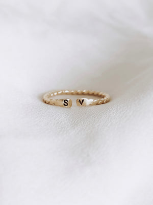 Double Letter Ring | Wedding & Bridal Jewelry | Anye Designs