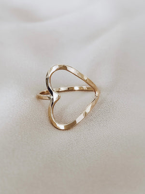 sideway heart ring gold